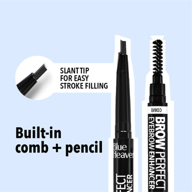 Blue Heaven Brow Perfect Eyebrow Enhancher, Long Lasting, Smudge Proof, Waterproof Eyebrow Pencil, One Swipe perfect finish, Black, 0.30gm